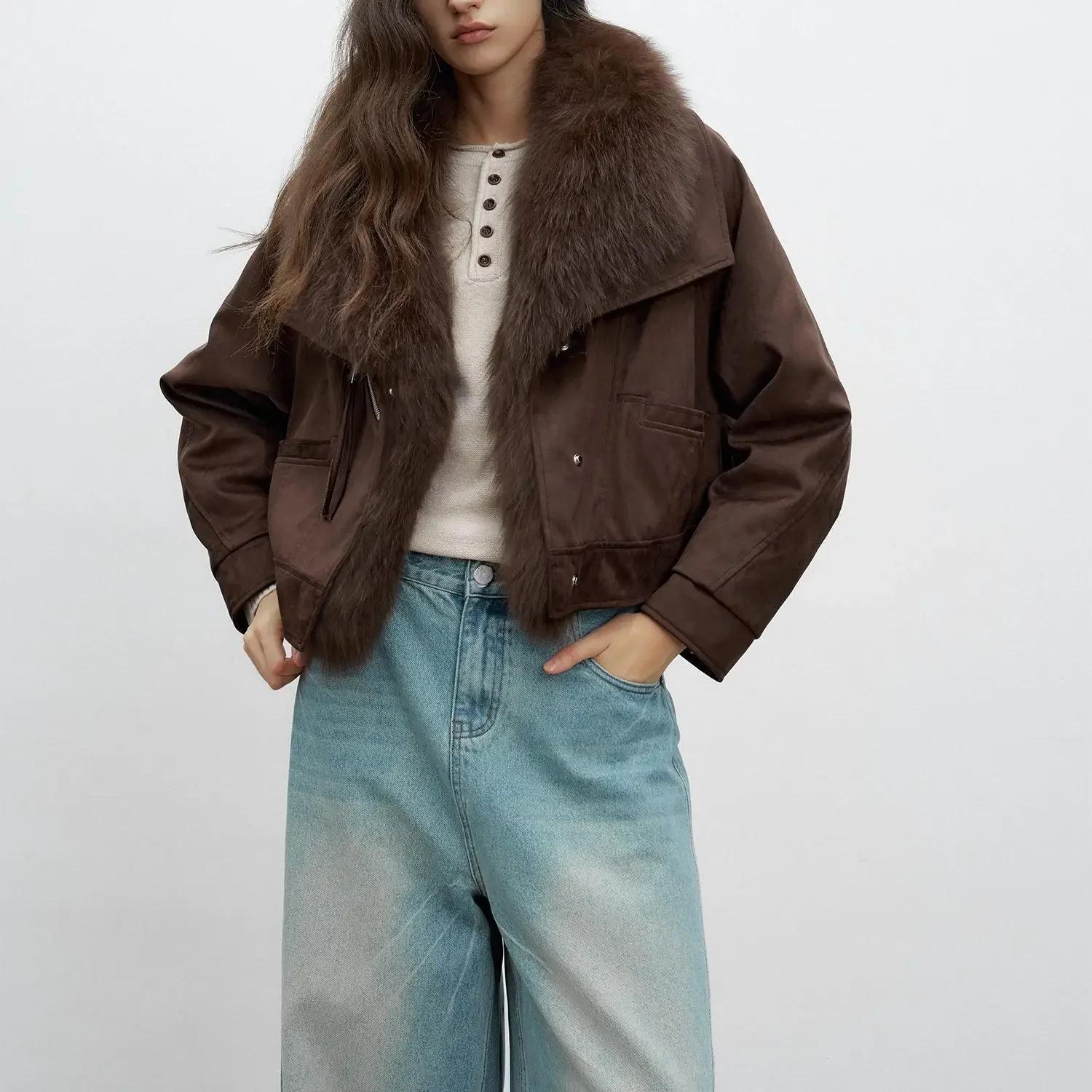 

Winter New Women's Faux Fur Jacket Loose Commuting Casual Short Jacket