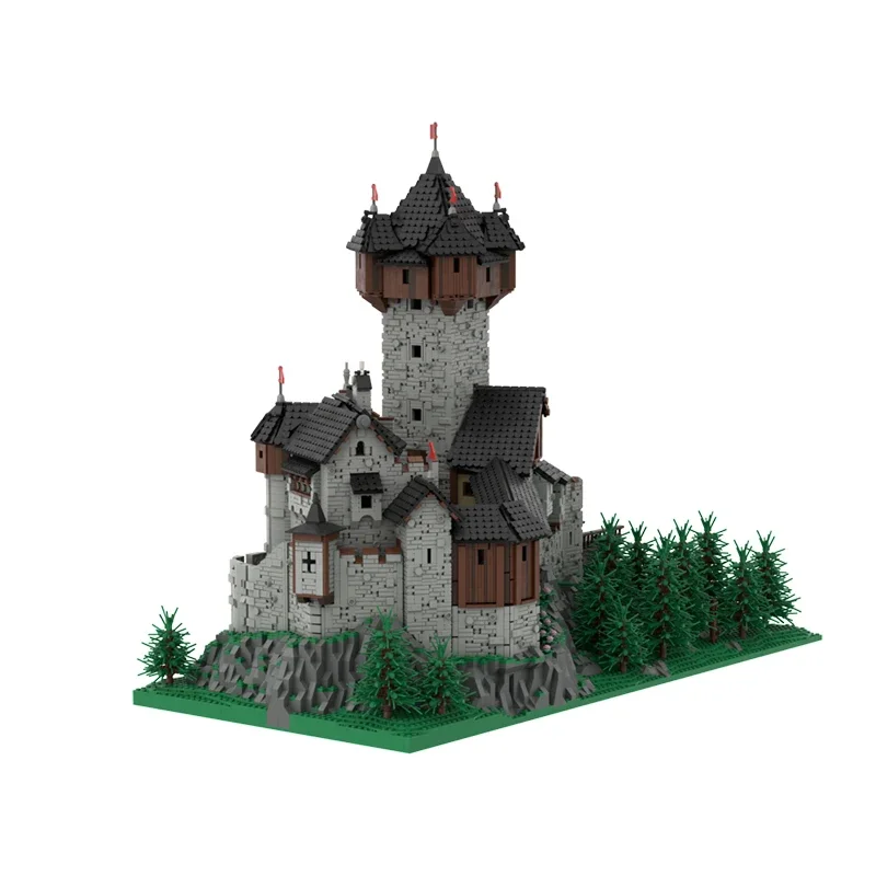 MOC Germany Burg Falkenstein Medieval Castle in Carinthia Austrian Alps Building Blocks Model City Retro Architecture Toys Gifts