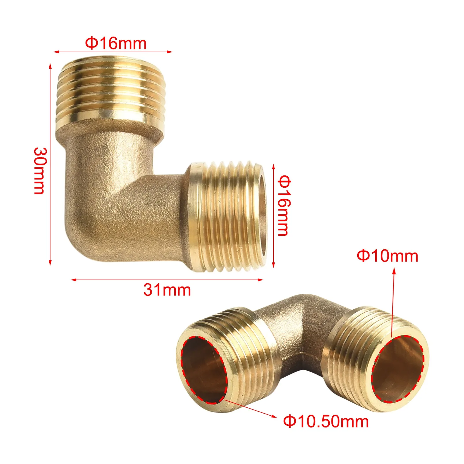 Elbow Connector Equal Male Elbow 16.5mm Air Compressor Fittings Brass Valve Elbow Coupler Convenient To Use For Air Compressor