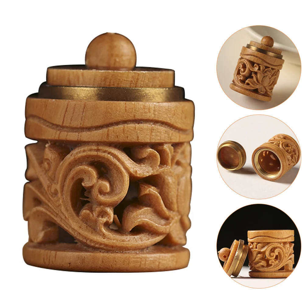 

2Pcs Wooden Bottle Carving Pendant Car Hanging Decor Decorative Diffuser Charm Portable Scent Balls Container