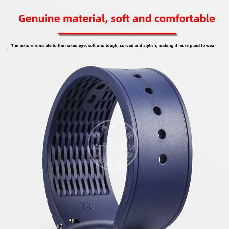 Für Citizen Blue Angel Radio Wave gebogenes blaues Gummiarmband AT8020-54L 8020-03l Dunkelblaues Herren-22-mm-Silikon-Schnelluhrenarmband