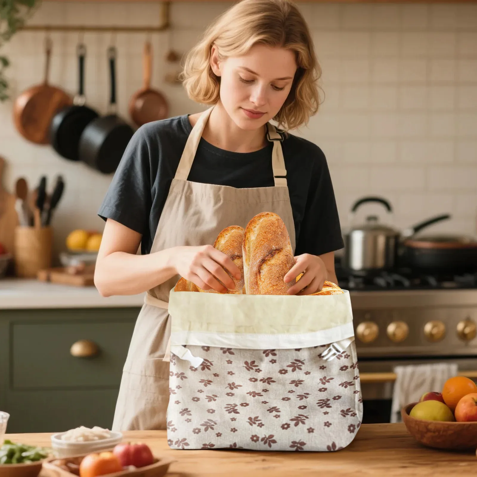 2pcs Sourdough Bread Bags Reusable Beeswax Bread Bags Large Homemade Bread Storage Bags Food Grade Cotton Beeswax Bags