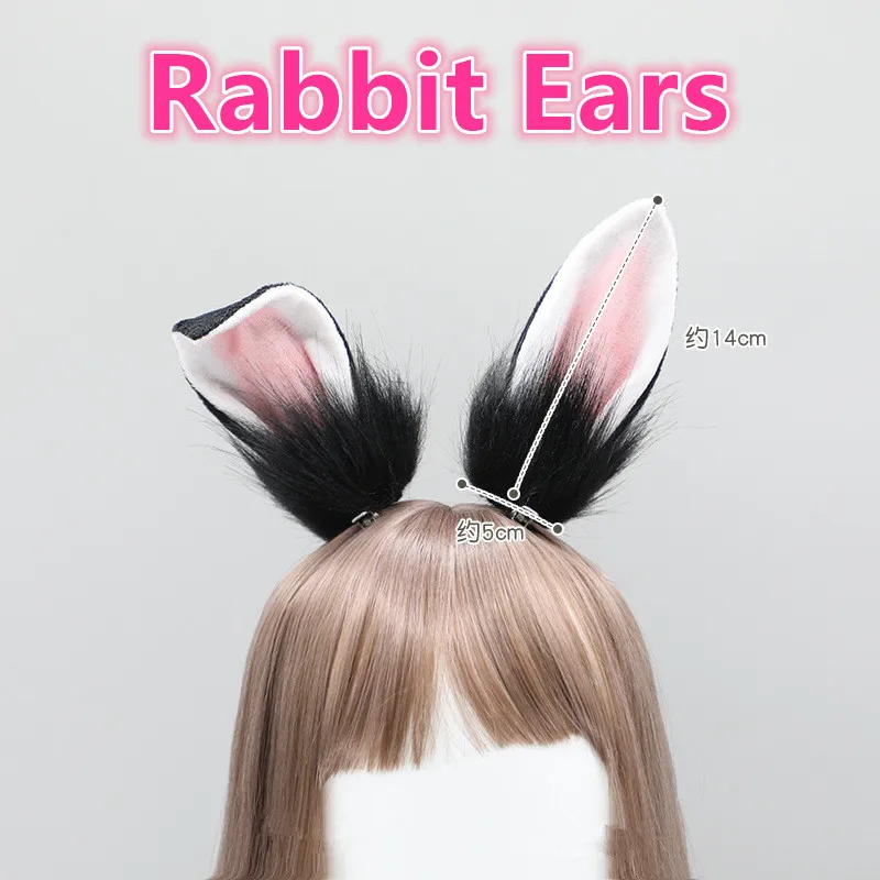 

Anime Carton Cute Rabbit Ears Party Cosplay Plush Bunny Ears Fashion Bobby Pin ACC Headwear
