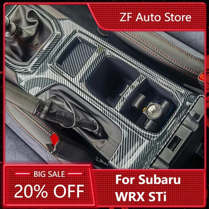 

For Subaru WRX STi 2022 2023 2024 LHD Carbon Style Middle Console Manual Handbrake Cup Holder Panel Cover Trim Car Styling