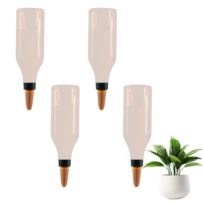 

Комплект из 4 штук: Автоматическая система капельного полива 17 унций, самополивающиеся шипы с терракотовым основанием для сада (в помещении и на улице), устройство для полива растений