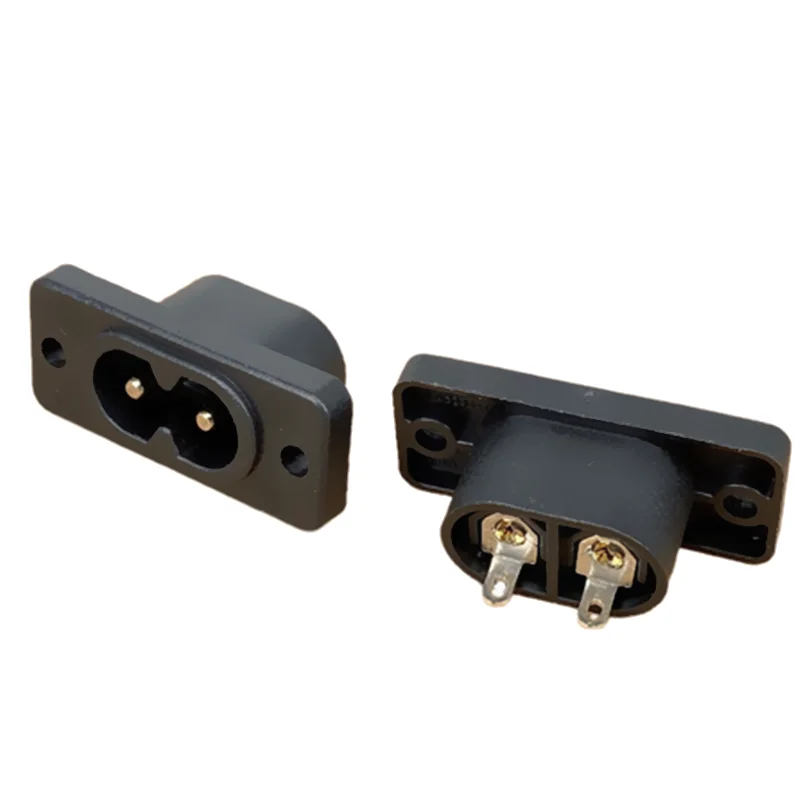 Hot Selling AC250V 2.5A 5pcs 2Pin IEC 320 C8 Screw Mount Inlet Plug Socket  8 Figure Inlet Female Connector for Small Appliance