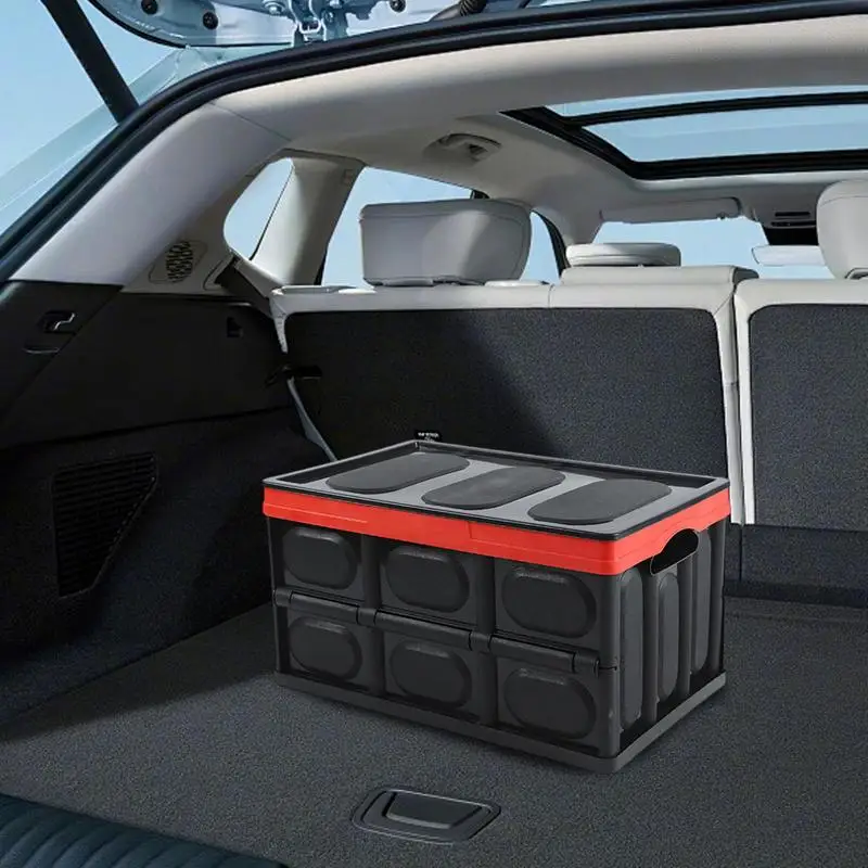 Storage Bins With Lids Stackable 30L Outdoor Camping Storage Container Car Clutter Organizer Multi-Function Car Storage Box For