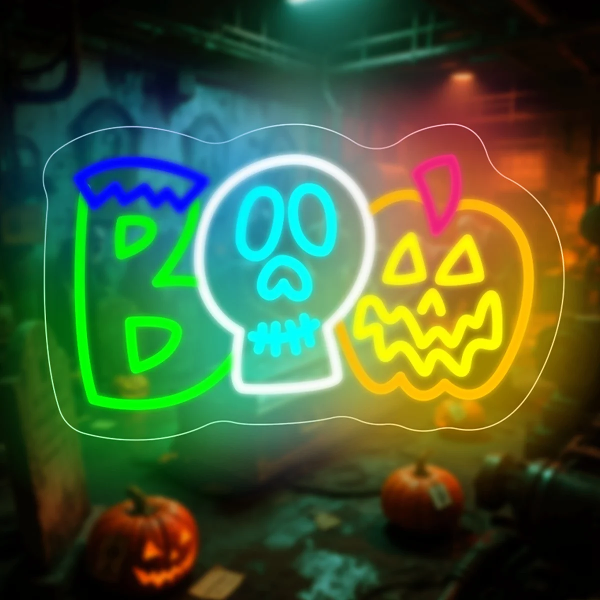 

BOO Тыква Неоновая вывеска с регулируемой яркостью Хэллоуин Неоновая вывеска с питанием от USB для спальни, бара, паба, комнаты, клуба, вечеринки, декора стен, подарки