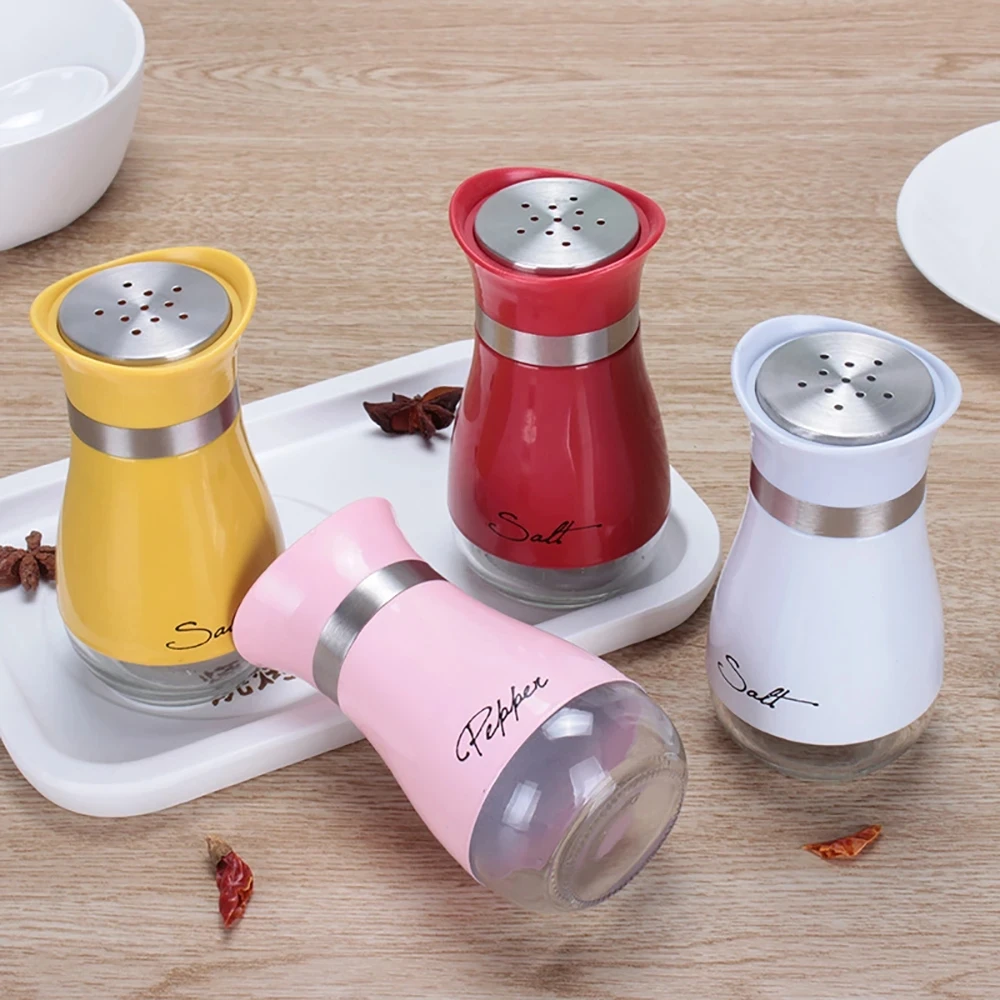 Salt &Pepper Shakers Spice Dispenser With Adjustable Pour Holes Refillable Pepper Shaker Seasoning Cans box Kitchen tools Supply