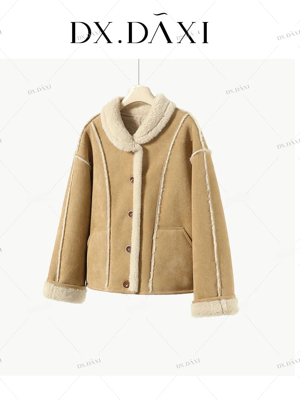

Double-Sided Wear Thiened Winter Coat Women's ort Sle Inteated Leather And Fur Outerwear Daidahix Color Colion a