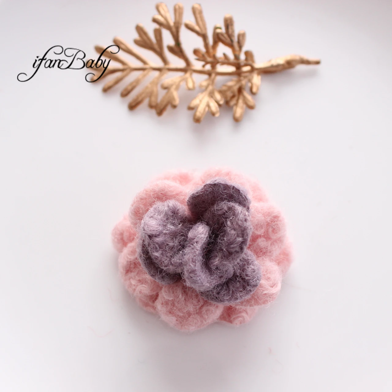 Fashion Kids DIY Accessories 5cm Felt Wool Flower Flat Back Girl Hair Flowers