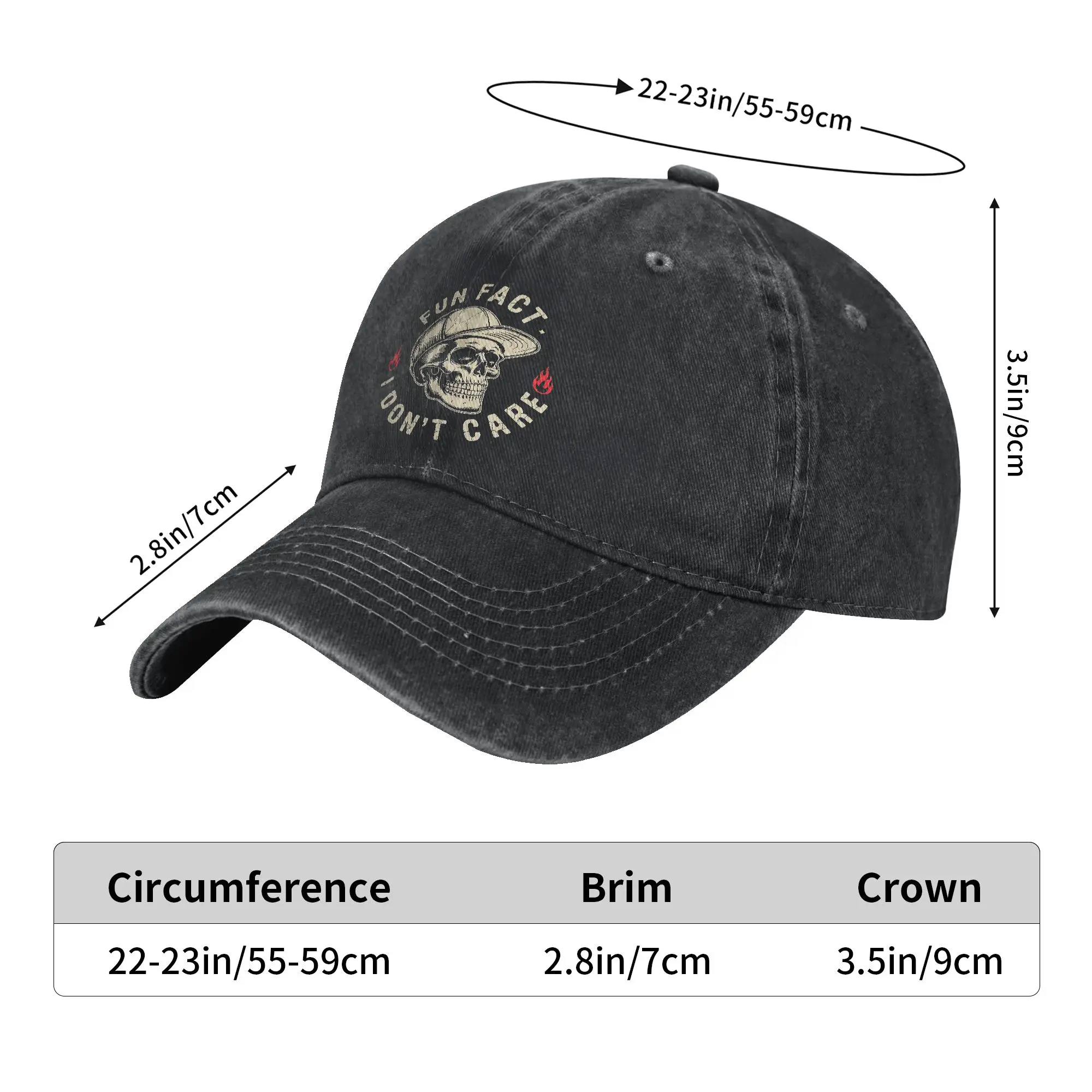 Summer Fact I Don’t Care Baseball Cap Sun  Dropshipping Print Washed Trucker Hat Female Male Fitted Retro Outdoor Baseball Caps