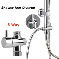 Brass Metal 3 Way Shower Head Diverter Valve G1/2 Three Function Switch Adapter Connector Head faucet Bathroom Accessories