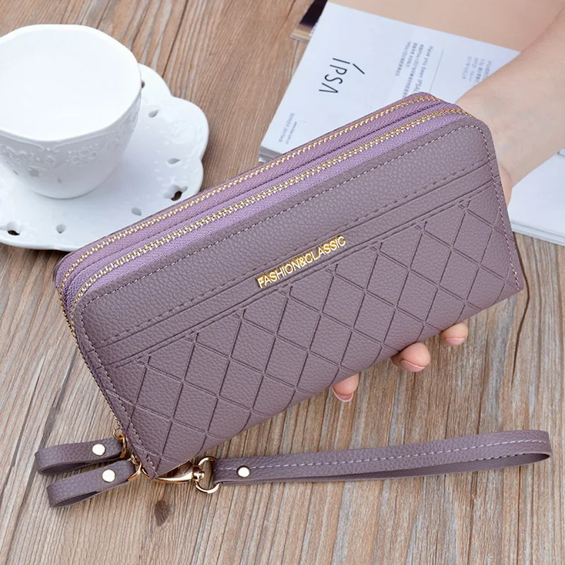 

Women's Wallet Female Purses Tassel Coin Purse Card Holder Wallets Double Zipper Pu Leather Clutch Luxury Money Phone Bag