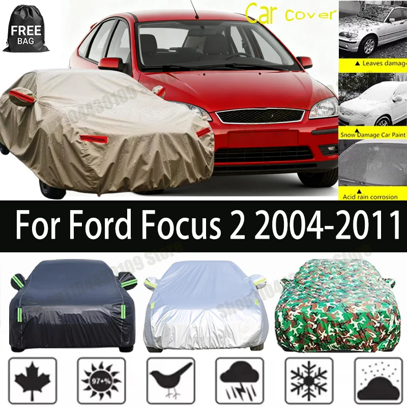 

For Ford Focus 2 2004-2011 Car Cover Waterproof All Weather Outdoor Full Car Sun Protection Cover