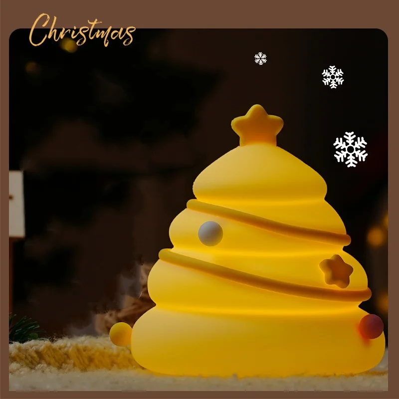 New Christmas Tree Silicone Night Light Creative Sleeping Light for Girls and Children Christmas Gift Pat Night Light Ornaments