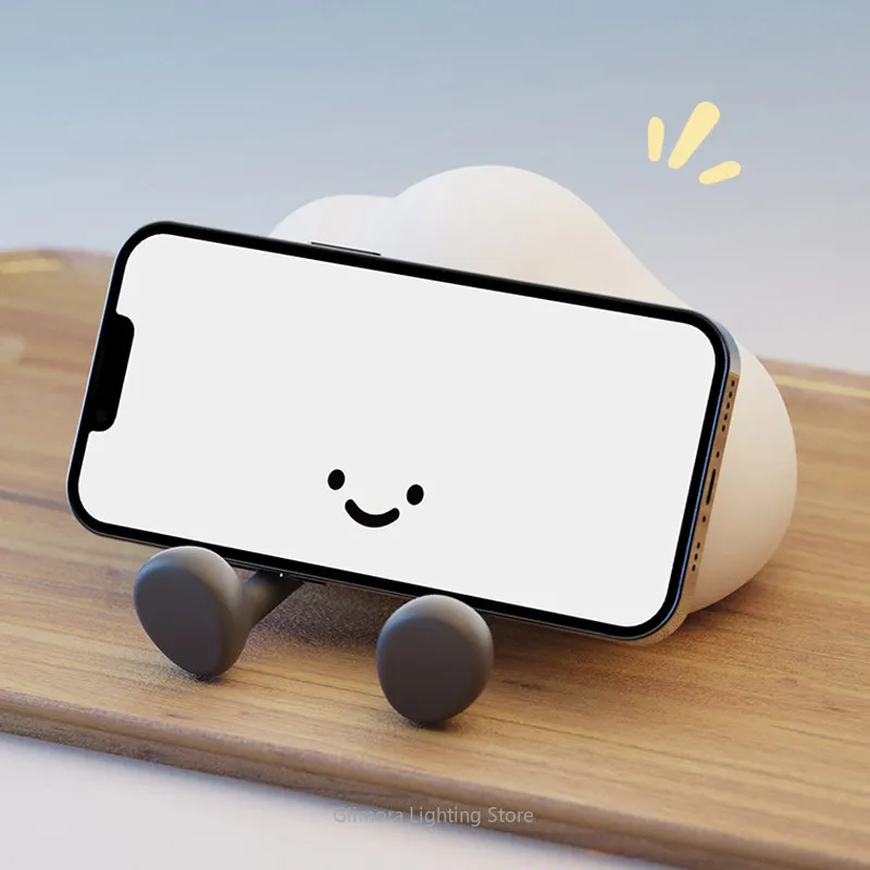 Cloud Night Lamp Cute Cloud Shape Night Light for Bedroom, Built-in Phone Stand, Silicone Soft Glow Bedside Decor Gift