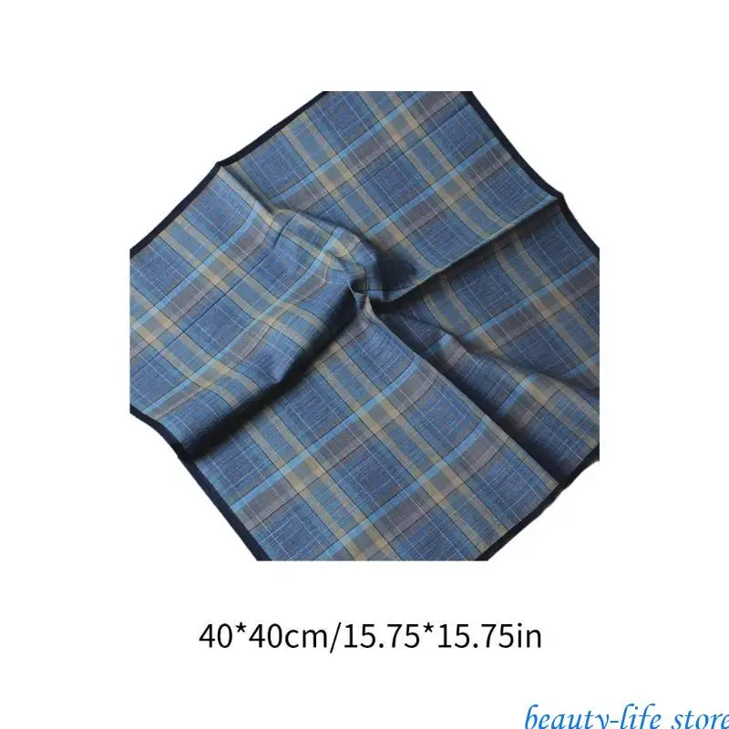 40x40cm Male Handkerchief Random Color Hankies Pocket Lattice Pocket Square 517D