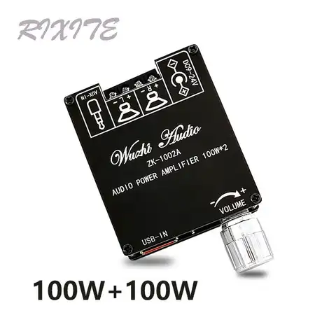 블루투스 디지털 파워 오디오 앰프 보드, 2.0 Ch 스테레오 홈 시어터 음악 무선 모듈, AUX USB, 100W + 100W