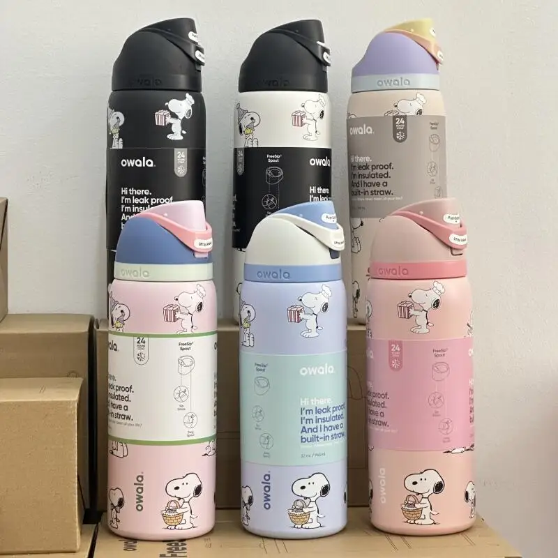 Snoopy Insulated Water Bottle Style Fruit Cup 304 Stainless Steel Portable Sports Tumbler Same Travel Coffee Mug