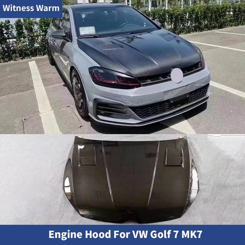 Hot Sell Golf7 Carbon Fiber Engine Hood Cover for Volkswagen Golf 7 Front Bumper Bonnet 14-17