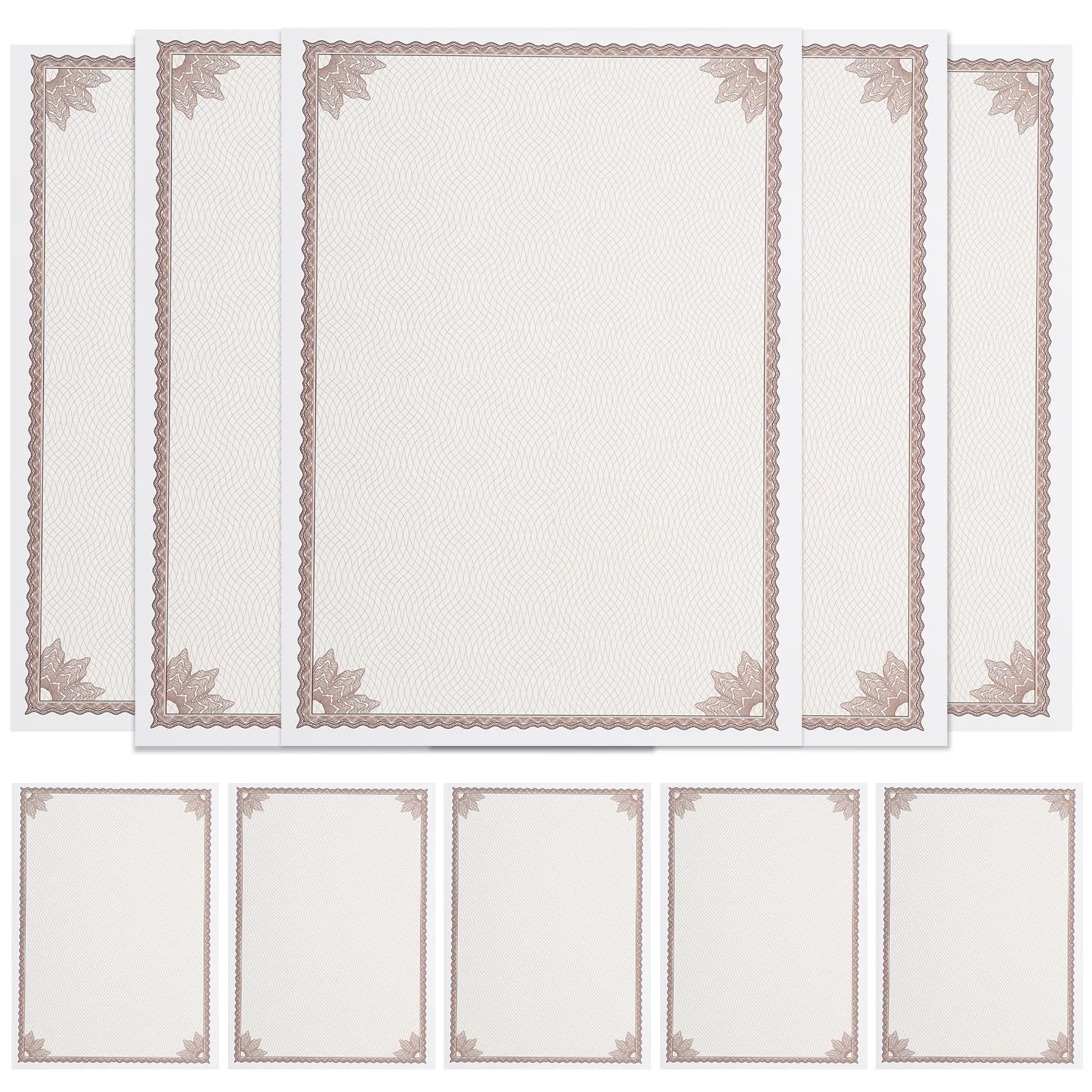 10 قطعة من ورق الشهادة الفارغ، مساحة نص مخصصة قابلة للكتابة والطباعة والجوائز، ورق شهادة مستلزمات المدرسة #4