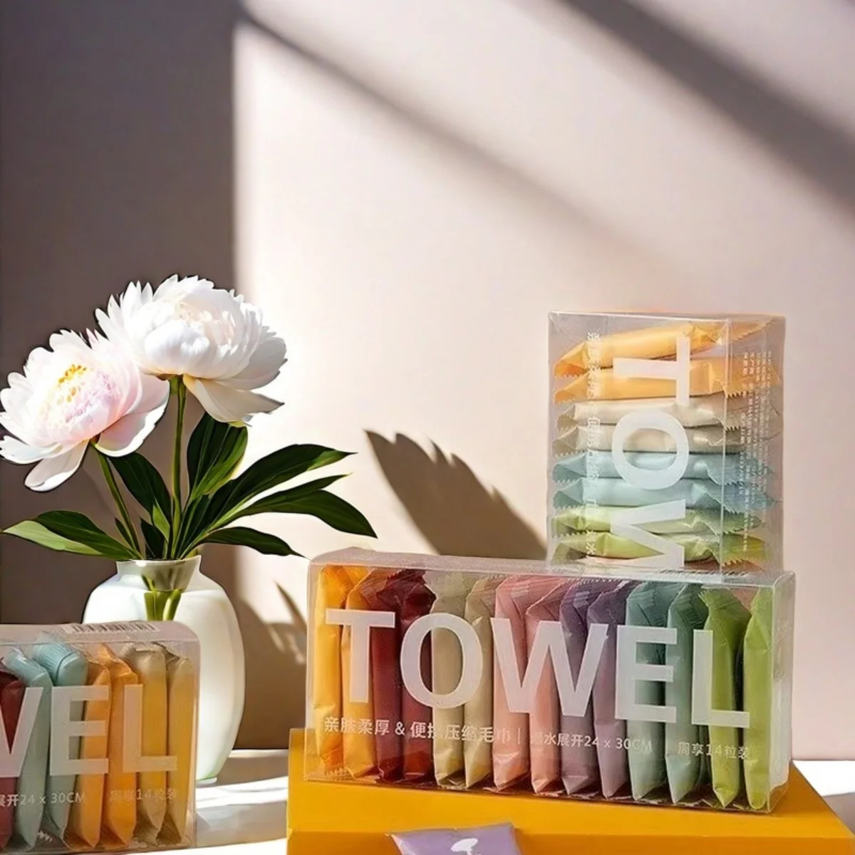 7/14 قطعة منشفة وجه متعددة القطع ملونة للاستعمال مرة واحدة، منشفة وجه محمولة، منشفة إزالة المكياج اللطيفة للسيدات #1