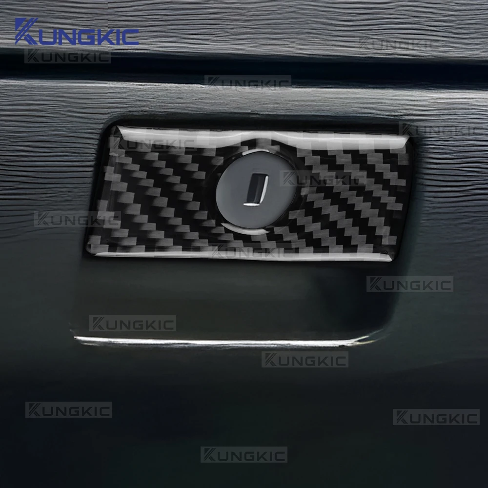 حقيقي لينة ألياف الكربون ل Scion tC 2005 2006 2007 2008 2009 2010 LHD RHD سيارة المشارك الطيار صندوق القفازات التبديل الداخلية ملصق الكسوة #4