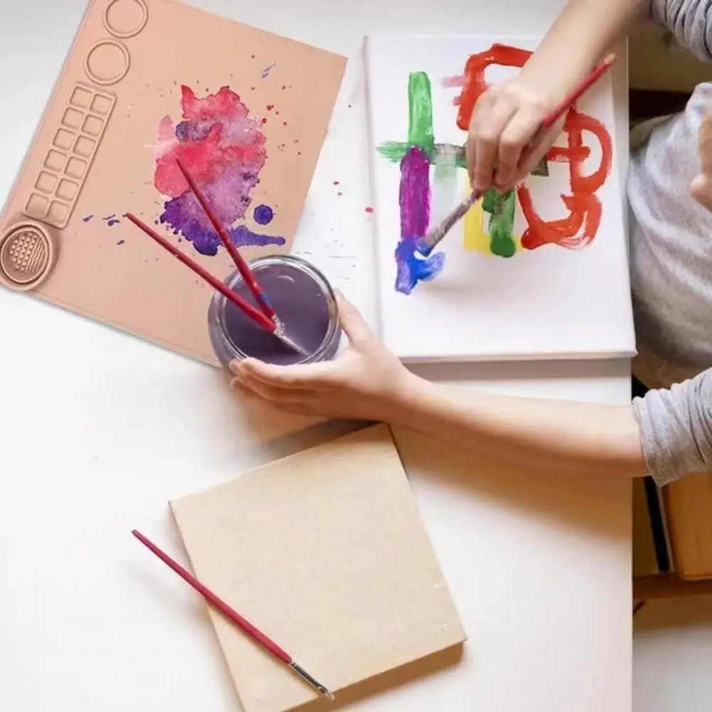 Doodle Mat นุ่มทำความสะอาดถ้วยยาวอายุการใช้งาน Art นักเรียนซิลิโคนพรมภาพวาดเครื่องมือ Doodle วาด Graffiti