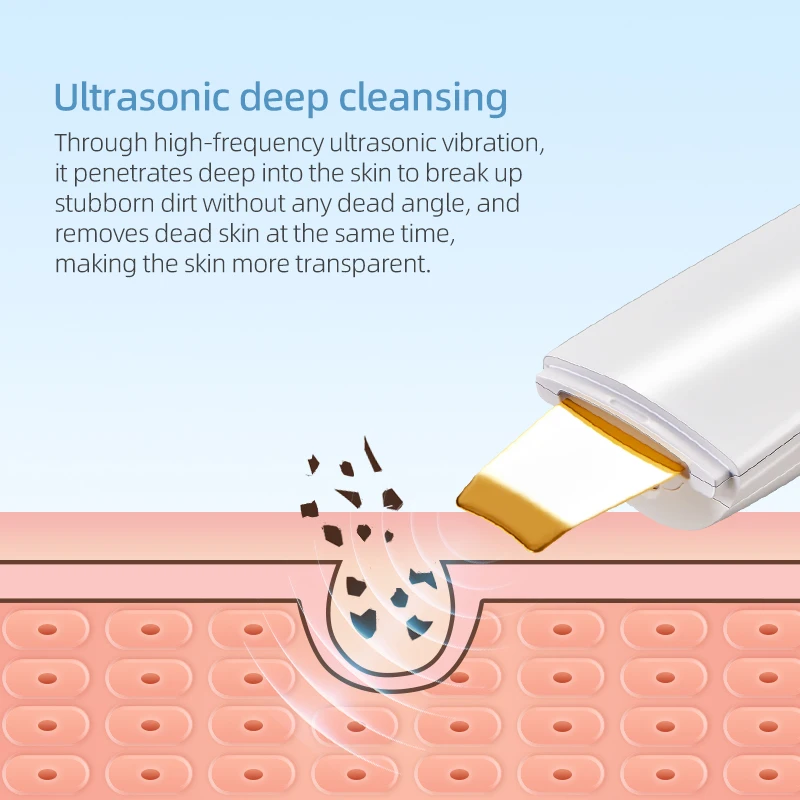 EMS جديد بالموجات فوق الصوتية الجلد الغسيل الاهتزاز الوجه ملعقة مزيل الرؤوس السوداء مجرفة نظيفة التجويف تقشير آلة رفع الوجه