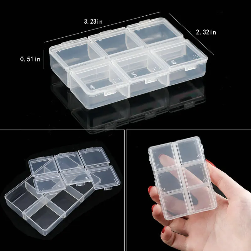 Transparante Plastic Opbergdoos Sieradendoos Compartiment Verstelbare Container Voor Kralen Oorbel Doos Voor Sieraden Rechthoek Box Case
