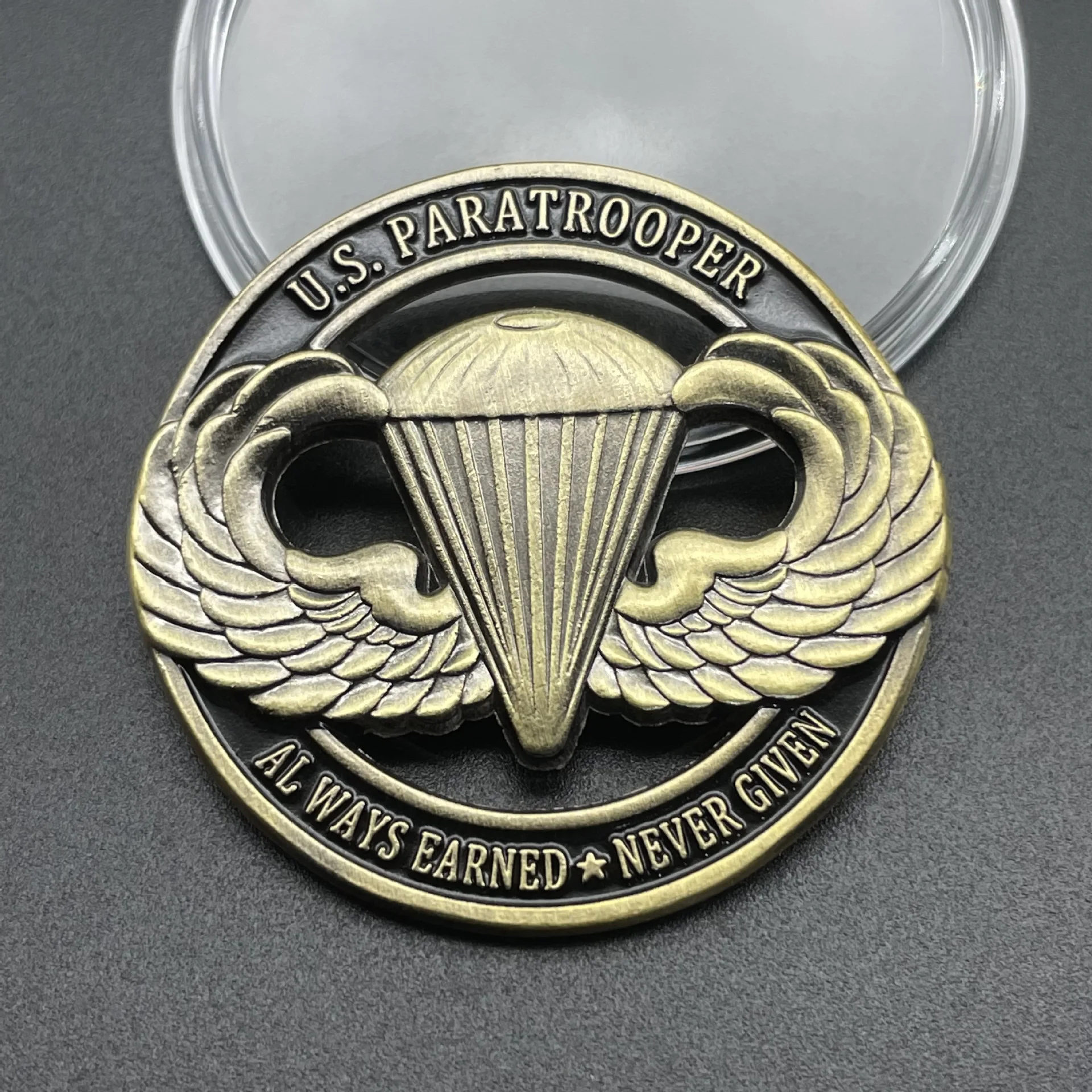 USA Paratrooper Airborne Souvenir Coin Bronze Plated Always Earned Collectible Coin Home Decoration