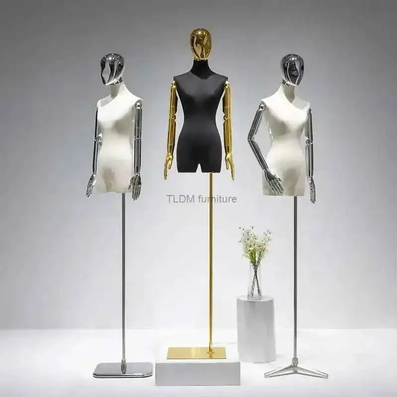 

Clothing Linen Store Mannequins Electroplating Female's Clothing Model Stands Props Female Dummy Mannequin Display Stands T
