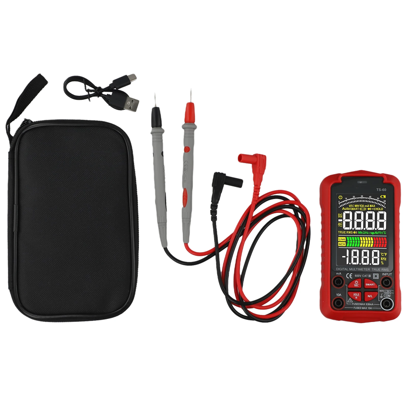 בדיקת מכשירים חשמליים 137.4 70 32mm מונה נטען באמצעות USB כלי בדיקת מתח AC DC כלי אבחון זיהוי חוט חי