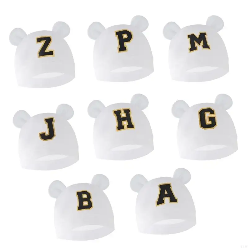 

W3JF Hat Letter Printed Caps Bear Ear Hats for Boys Girls 6-24 Months