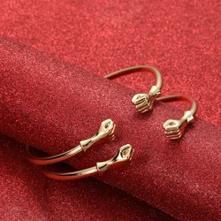 2pcs Indian Fist Bangles Opening Embossing Dubai Ethiopian Brazil Bracelets Jewelry