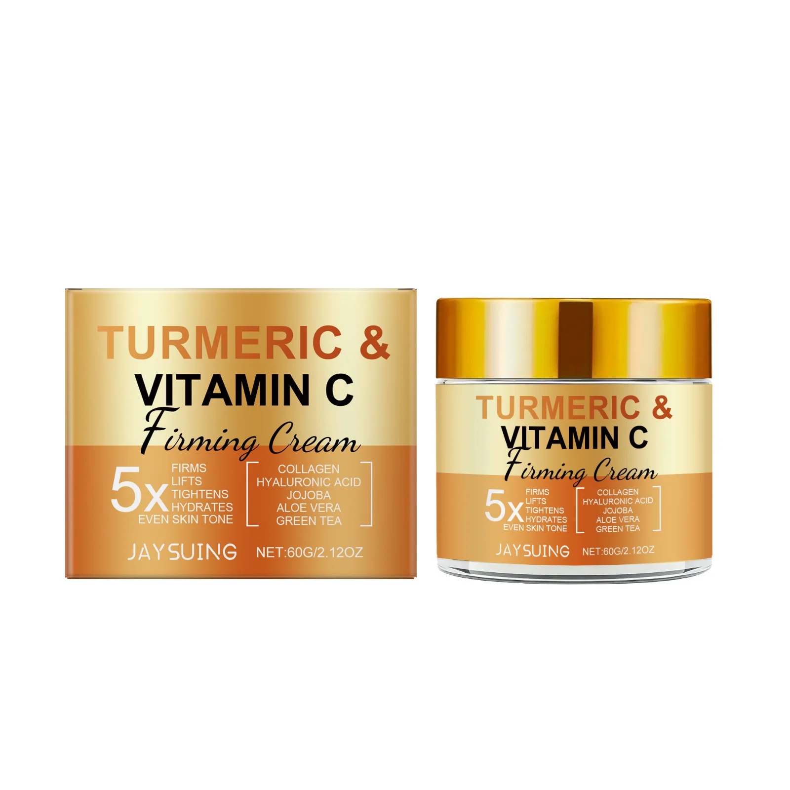 

JAYSUING Turmeric Vitamin C Cream 60g Moisturizing Nourishing Tightening for Glowing Skin