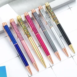 Lytwtw's Ballpoint Pen Oil Metal Office School Supplies Stationery Spinning Rose Gold Gift Cute Clip Glitter