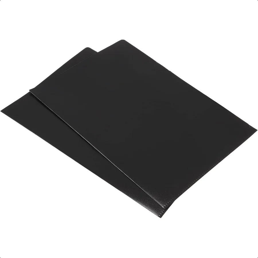 

L Type Folders 12 Pack A4 Plastic Clear File Project Pocket Document Jacket Sleeve for Office Black