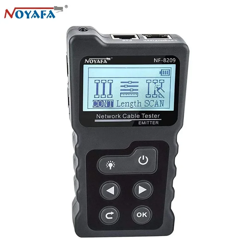 Noyafa NF-8209 Tester kabli sieciowych Lokalizator kabli Ethernet Poe Checker Wyświetlacz LCD Miernik długości Tester liniiiremap Narzędzia sieciowe