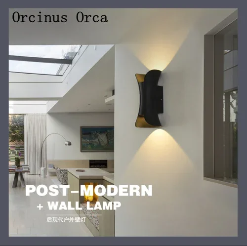 Modern Simple LED Waterproof Wall Lamp Courtyard  Living Room Creative Individuality Black Iron Art Outdoor Wall Lamp