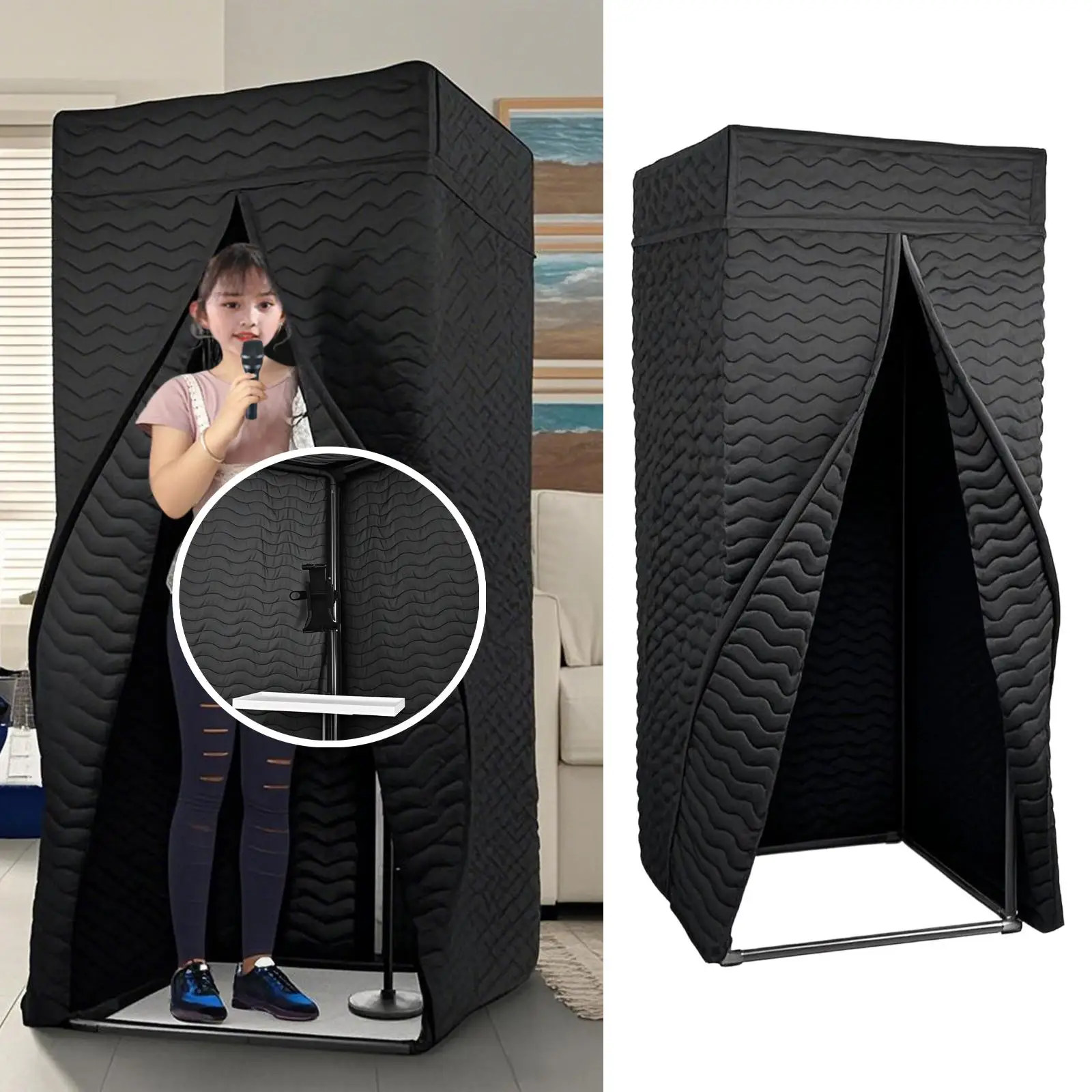 Soundproof Booth Portable Vocal Booth Easy Installation Isolation Microphone for Home Studio Music