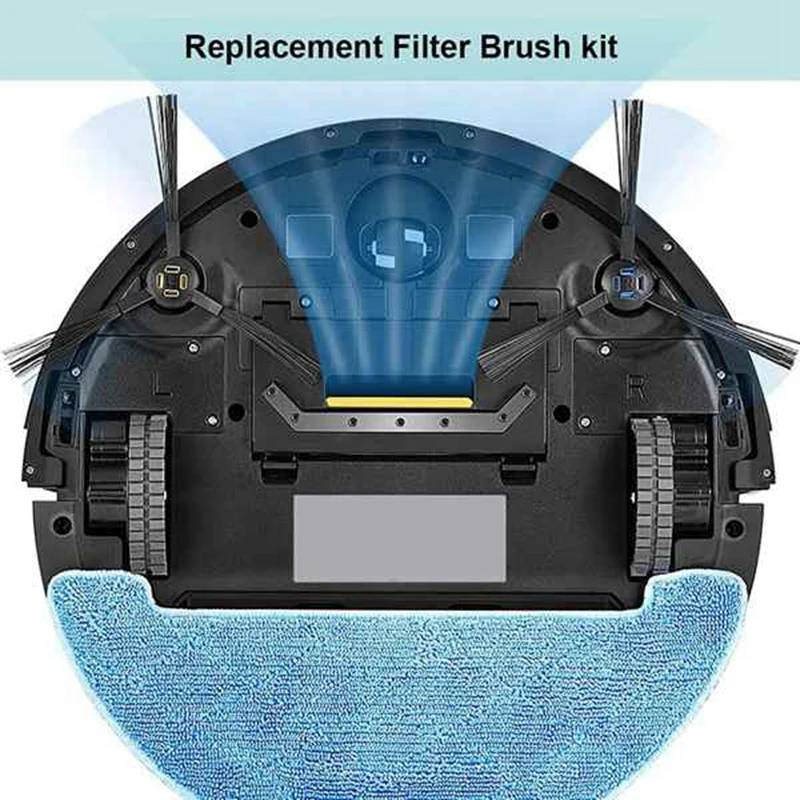 فرشاة جانبية لشاشة التصفية لمكنسة كهربائية آلية ، قماش ممسحة ، قطع غيار لـ Ilife V8 ، V8S ، X750 ، X7