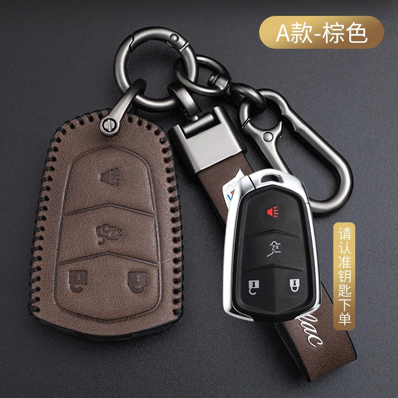 

Car Key Cover For Cadillac XT5 XT4 CT5 CT6 XT6 CT4 SRX ATSL XTS Leather Vintage Crazy Horse Leather Car Key Case Car Accessories