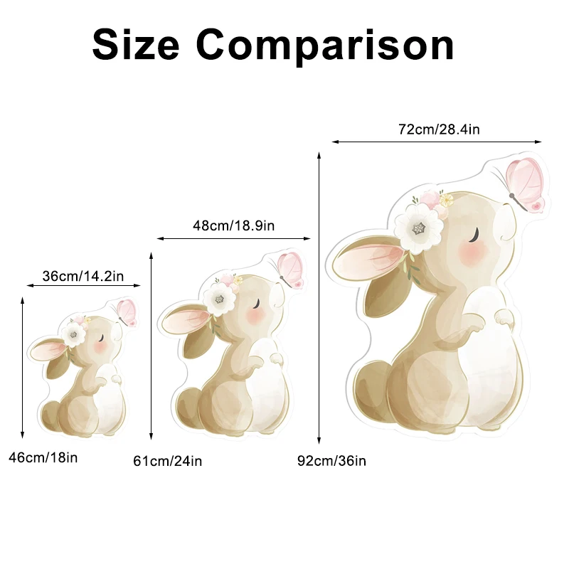 18/24/36inch Floral Rabbit Cutouts Foam Board Bunny With Flower Cut Out Baby Girl Decorations Birthday Party Backdrop Props