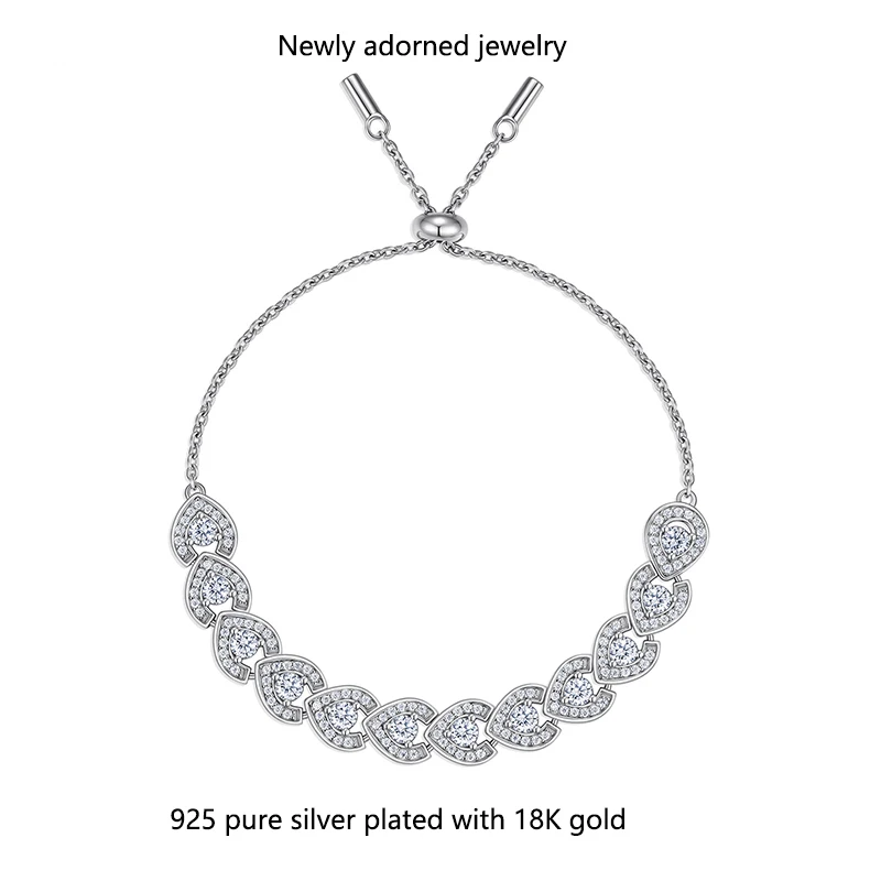 

Новый трансграничный модный браслет в форме сердца, полный комплект с муассанитом, роскошный минималистичный кубинский регулируемый браслет