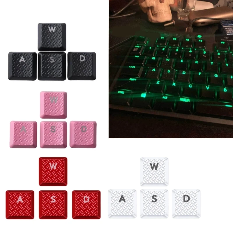 M17B 4 ชิ้น Gaming Keycaps ทนทาน WASD Keycap OEM ลื่นฝาครอบกุญแจโปร่งแสงสำหรับ Logitech G913 g915 G813 G815