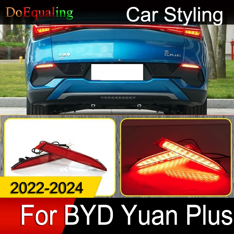 For Build Your Dreams BYD Yuan Plus 2024 2023 2022 Rear Bumper Light Brake Dedicated LED Tail Flow Turn Signal Navigation Parts