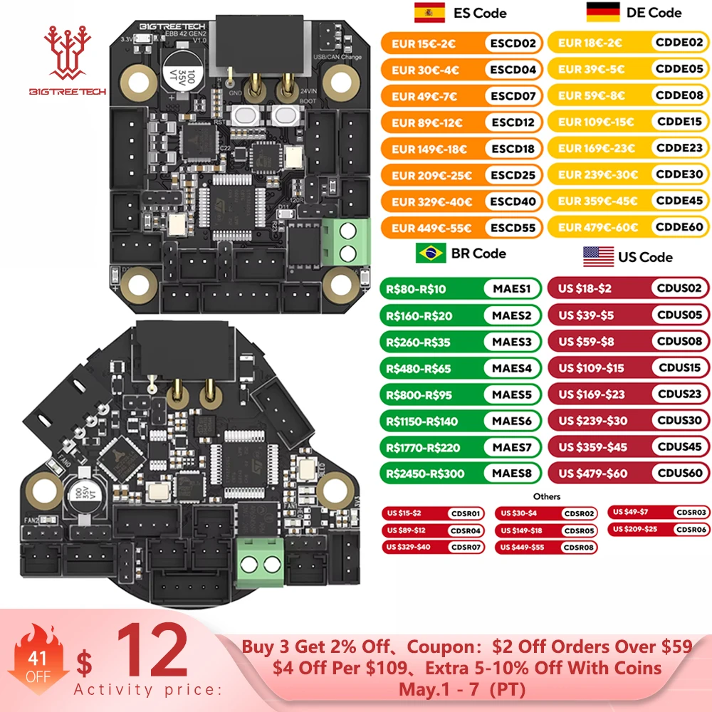 �y�Z�[�����zBIGTREETECH EBB36 EBB42 CAN �c�[���{�[�h�T�|�[�g Canbus PT100 MAX31865 �t�� U2C Ender3 3D �v�����^�[���C���{�[�h Klipper �g���p