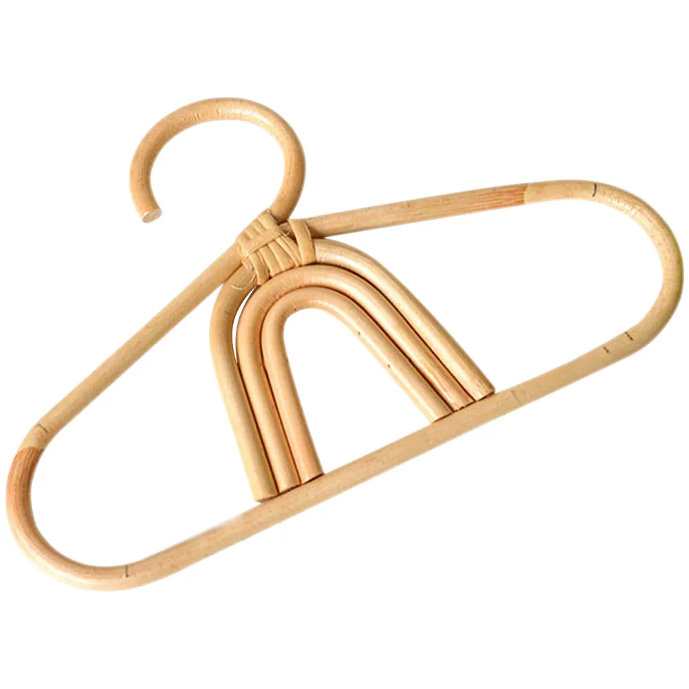 Rattan Baby Hanger Compact Natural Woven Kids Clothing Hanger Smooth Surface Scratch-Free for Newborn Infant Toddler Clothes